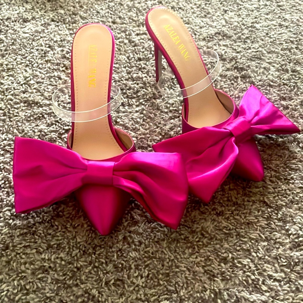 Pink Azalea Wang Bow Mules